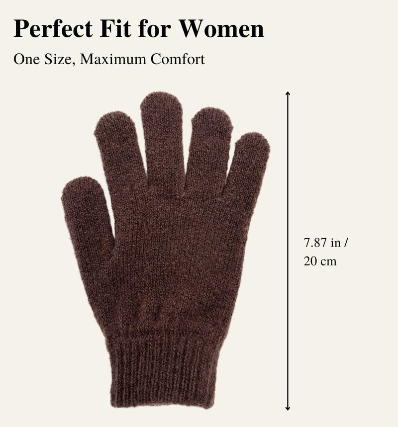 MD Style Magic Knit Gloves for Women Cold Weather Winter Solid Color for Daily Sports Workout Runnging Jogging Full Finter - Image 4